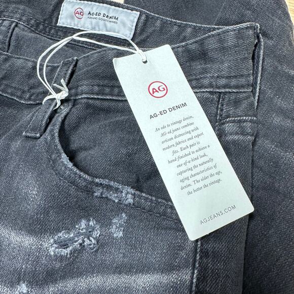 AG Adriano Goldschmied NWT The Tellis Modern Slim Jeans Distressed Black Size 30 - Picture 7 of 11